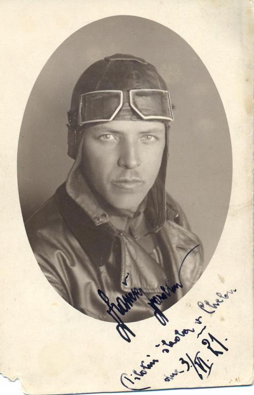 Jaroslav Franěk v pilotní škole v Chebu 1921