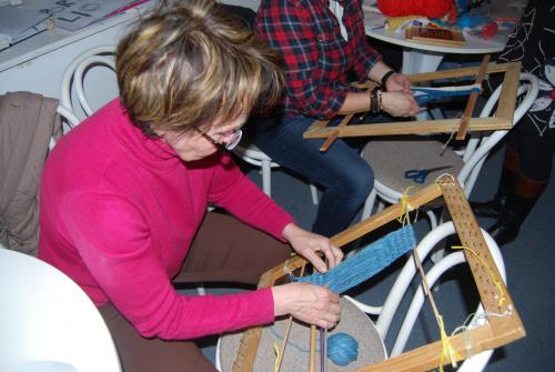 Workshop - tradiční textilní techniky předváděla Ivana Dvořáková